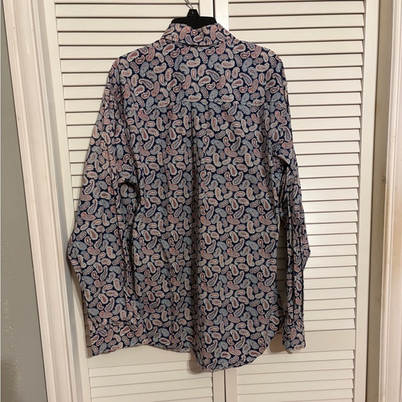 NWOT Cinch Navy Paisley Mens Long-Sleeve Button-Down Shirt - Picture 3 of 3